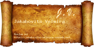 Jakabovits Velmira névjegykártya